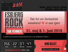 Tablet Screenshot of esbjergrockfestival.dk